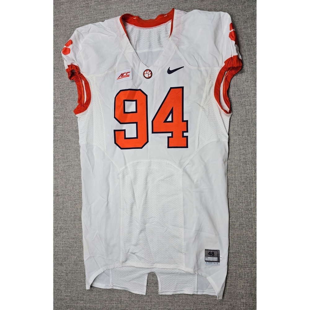 Clemson Tigers Football Jersey Mens 48 L White Game Worn Team Issued Nike #94